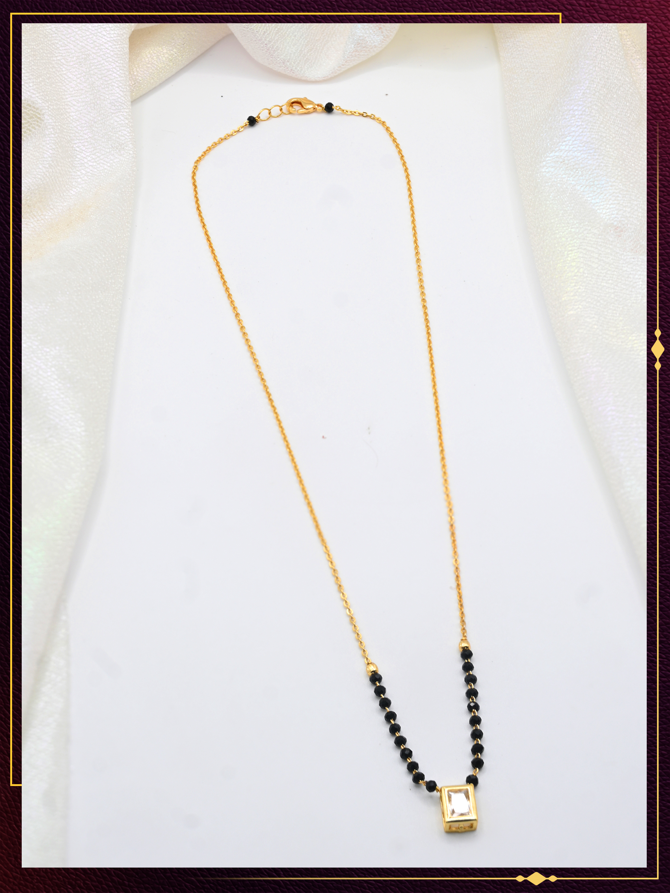 Fancy Short Mangalsutra with Elegant Pendant