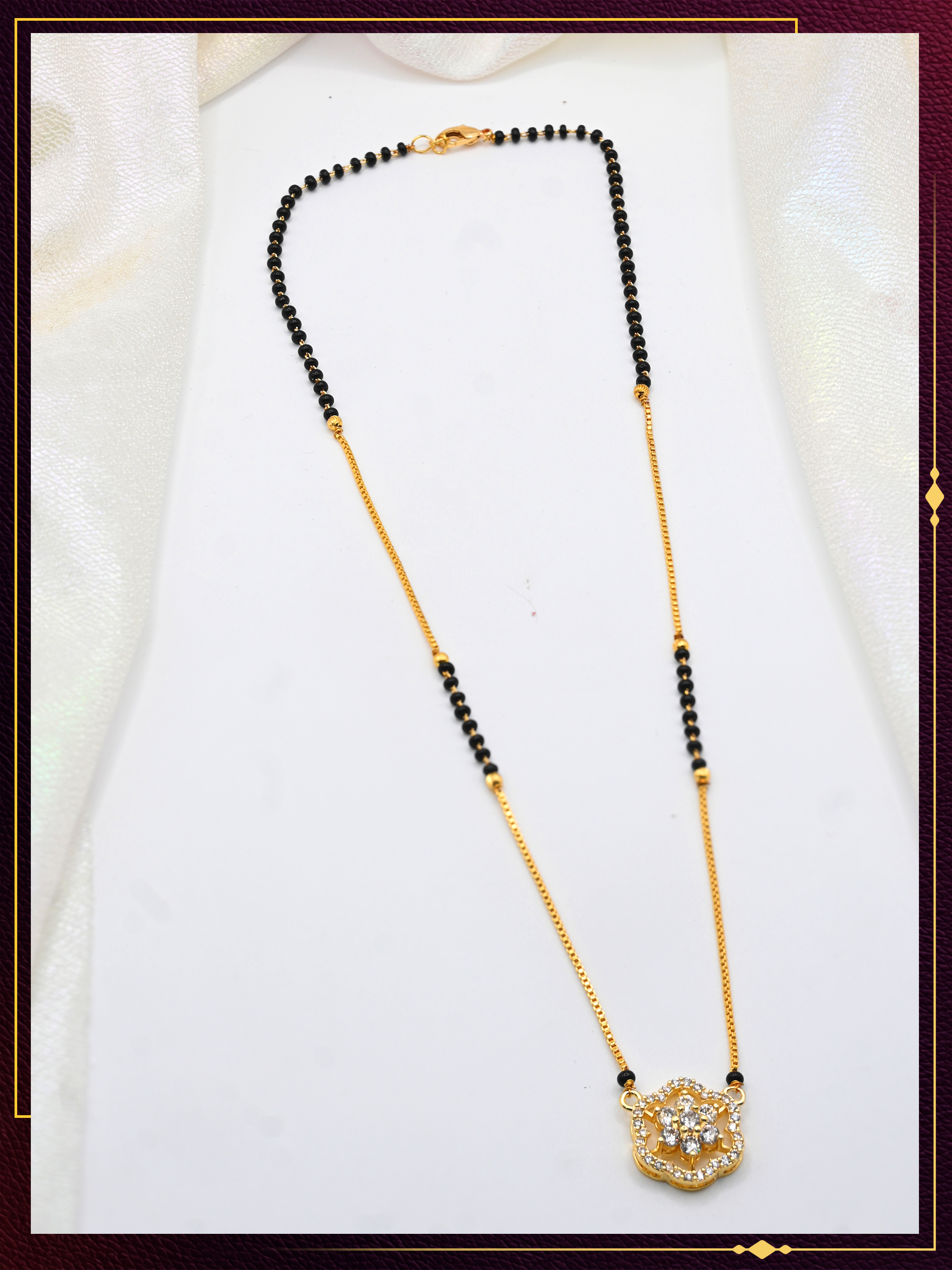 Fancy Short Mangalsutra with Elegant Pendant